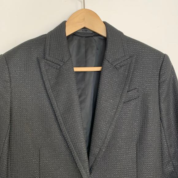 ATM Anthony Thomas Mejillo Black Metallic Sparkle Schoolboy Blazer Jacket Size 6 - Picture 7 of 16